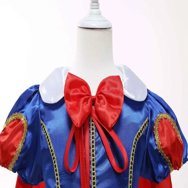 2025 Girls Disney Princess Dress Snow White With Cape Kids Cosplay Halloween Birthday Costumes Children Party Dress 10Y Clothes