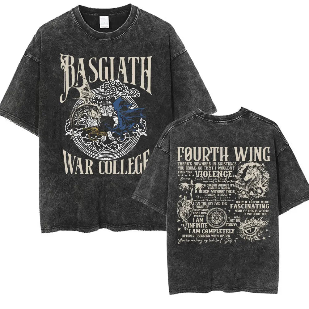 The Bat Boys The Night Court Acotar Retro Washed T Shirt Men's Fashion Gothic Tshirts Male Cool Oversized T-shirt Y2k Streetwear