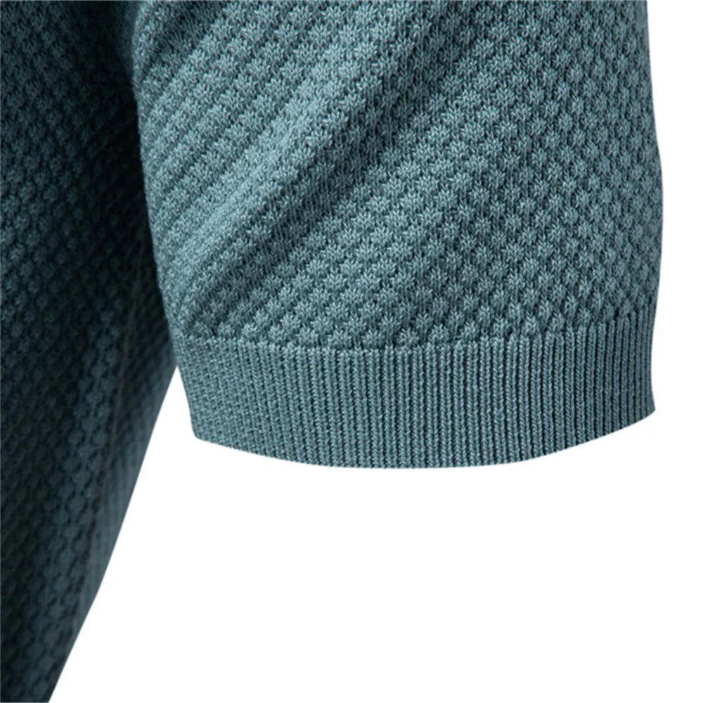 2025 New Summer Premium Solid Color Men's Golf Polo Shirt for Collared Breathable Fabric Social Casual Top Male Polo Shirts