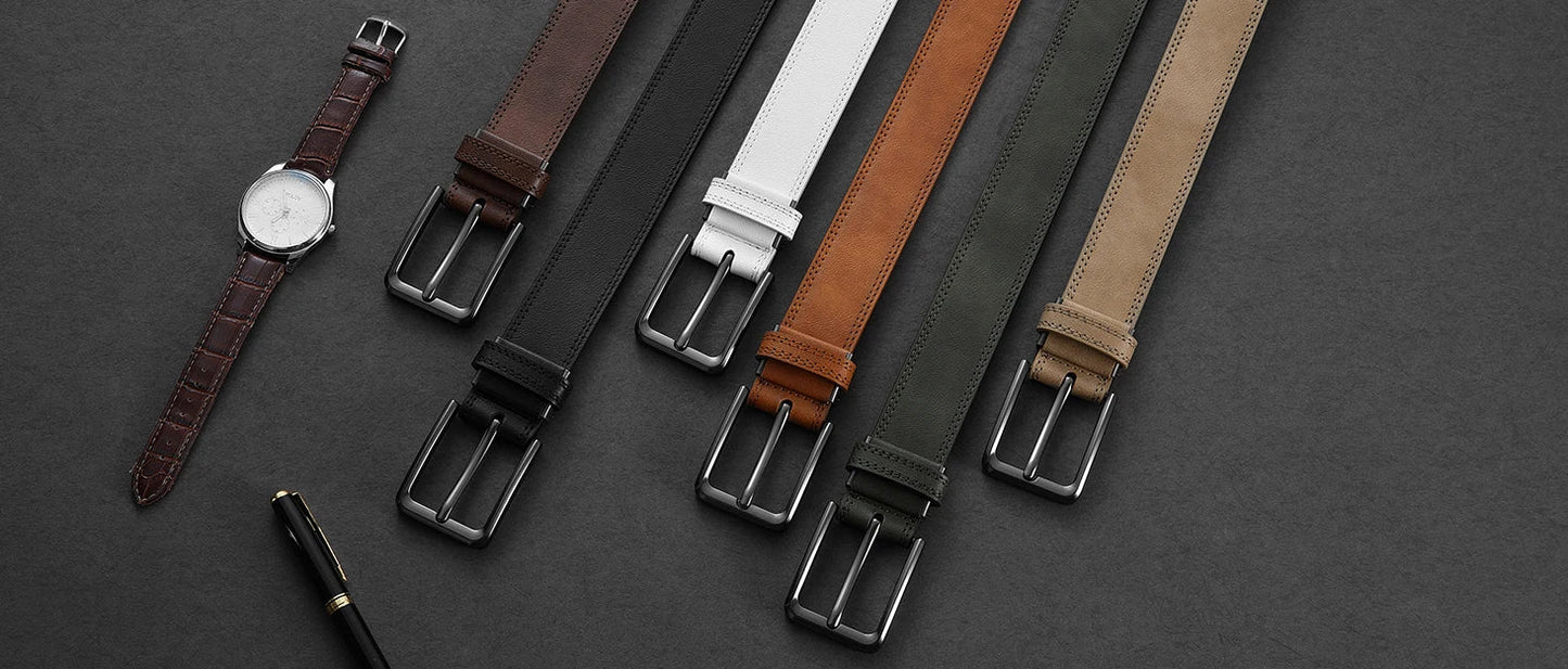Men's PU Leather Belt Fashion Automatic Buckle Belt for Popular Business High Quality Male Belt Multi Color 105 115 125 135cm