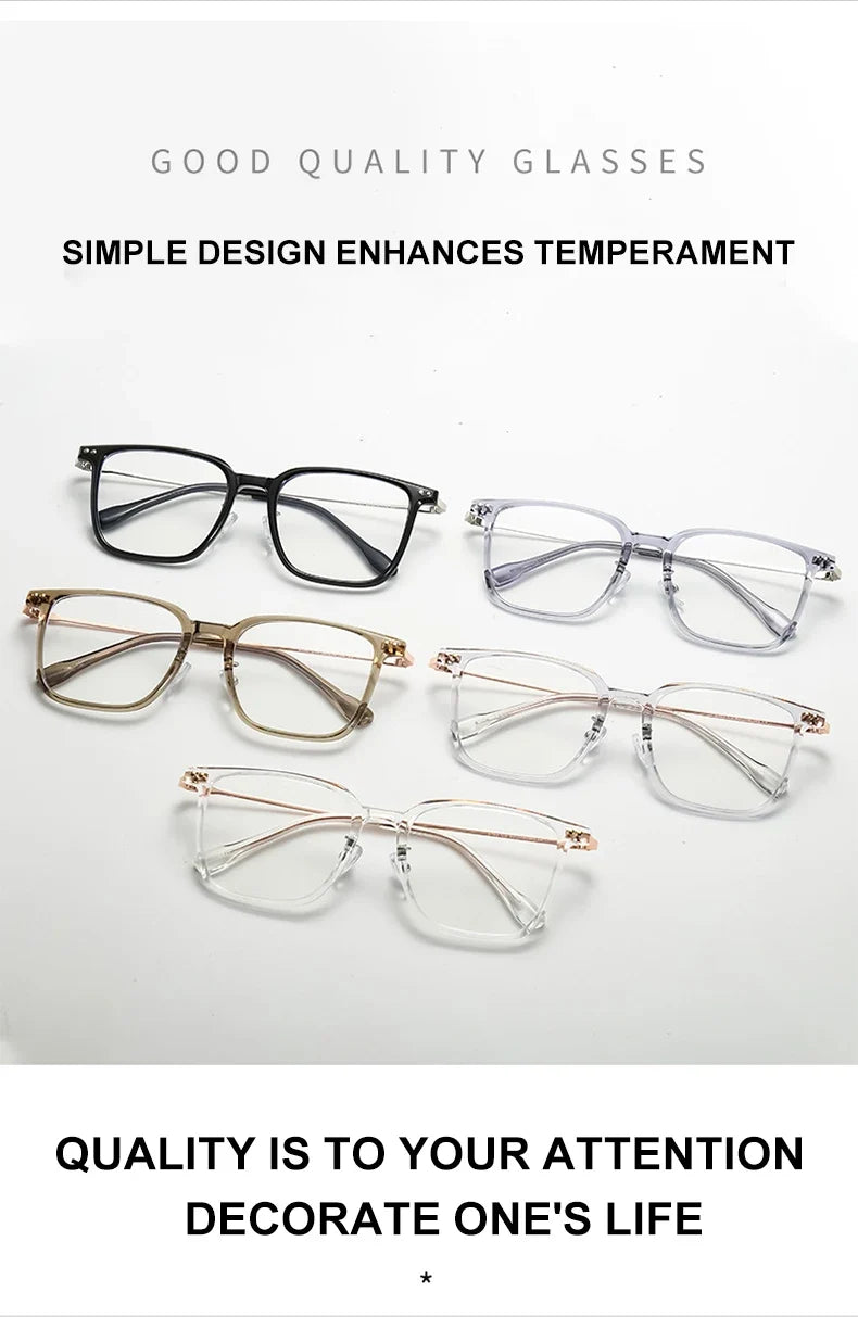 Simple Fashion Large Frame Geometric Square Glasses Can Be Customized Prescription Anti-blue Light Glasses Reading Glasses