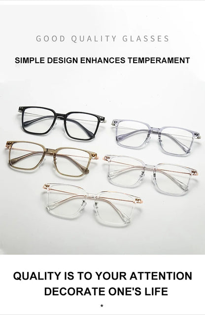 Simple Fashion Large Frame Geometric Square Glasses Can Be Customized Prescription Anti-blue Light Glasses Reading Glasses
