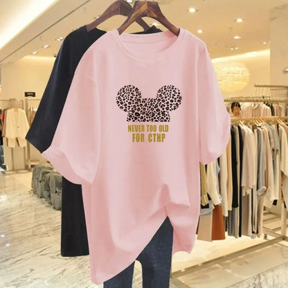 Summer Pure Cotton Fashion Letter Printing T-shirts Women Casual Oversized O-neck Short Sleeve Top Tee Basic Pullovers M-6XL