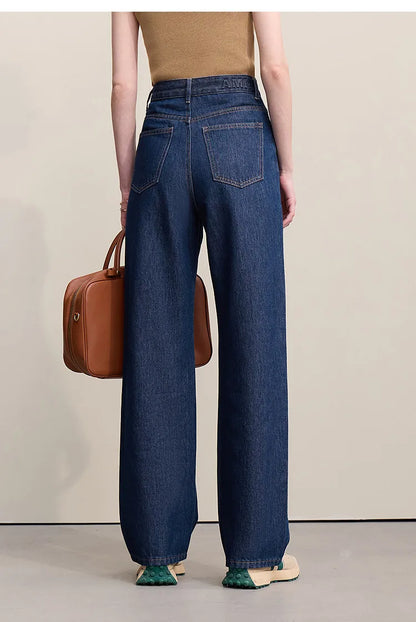 Women's Jeans 2026 Spring New Casual Letter Embossed Cotton Denim Trousers Women's Retro Versatile Straight Pants 12641115