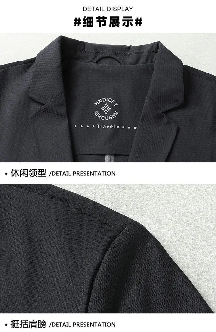2025 Summer Ice Silk Thin Sunscreen Suit Jackets for Men Classic Business Casual Blazers Wedding Social Dress Coat Men Clothing