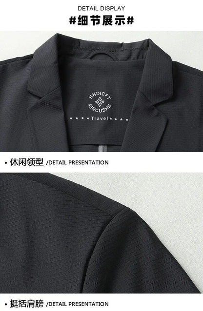 2025 Summer Ice Silk Thin Sunscreen Suit Jackets for Men Classic Business Casual Blazers Wedding Social Dress Coat Men Clothing