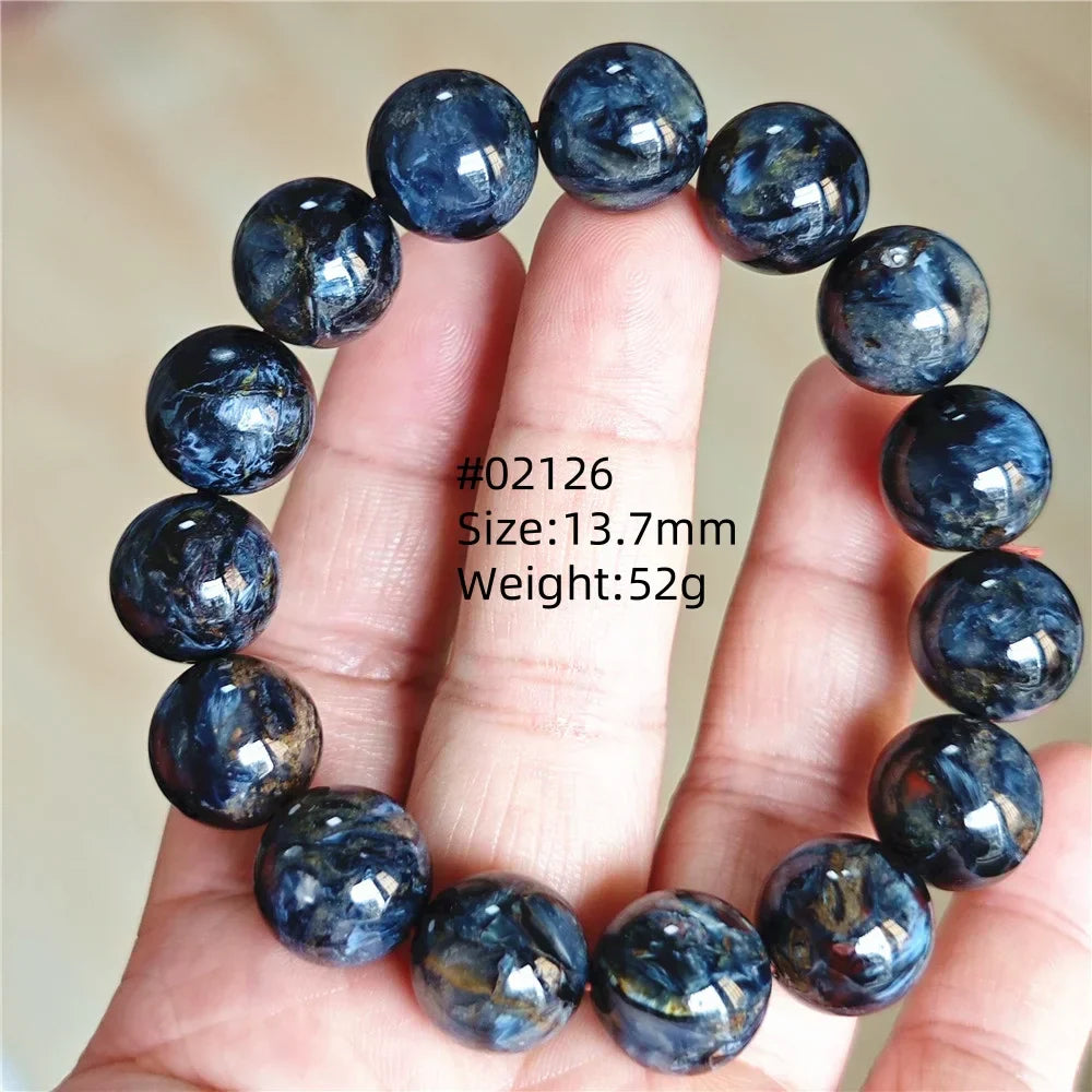 Natural Blue Pietersite Bracelet Women Men Beads Round Beads Chatoyant Cat Eye Fire Pietersite Namibia AAAAAA