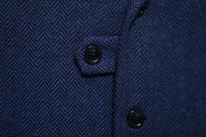 Tailored Collar Vest for Men Single Breasted Herringbone Tweed Suit Vest Mens Formal Striped Waistcoat Punk Groomsmen Wedding