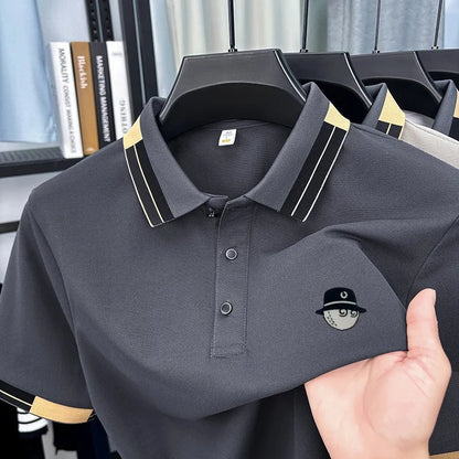 New Arrival Summer Men's Lapel Short Sleeve Polo Shirt Brand Design Letter Print T-Shirt Fashion Leisure Business Men's Clothing