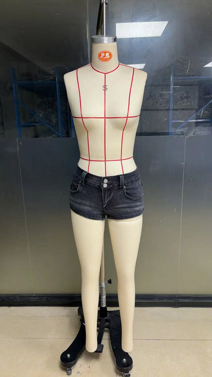 2026 Summer New Women's Sexy Low-rise Tight Elastic Super Short Denim Micro Mini Shorts