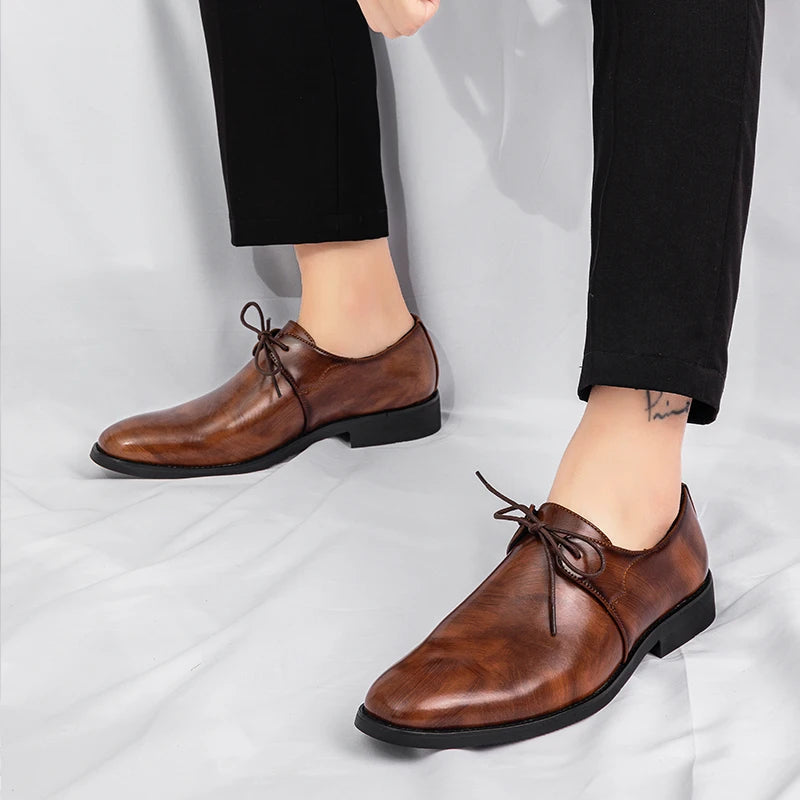 New Men's Solid-Color Belt Casual Shoe Are Comfortable And Classic Business Office Fair Dress Shoe Are Fashionable Wedding Shoes