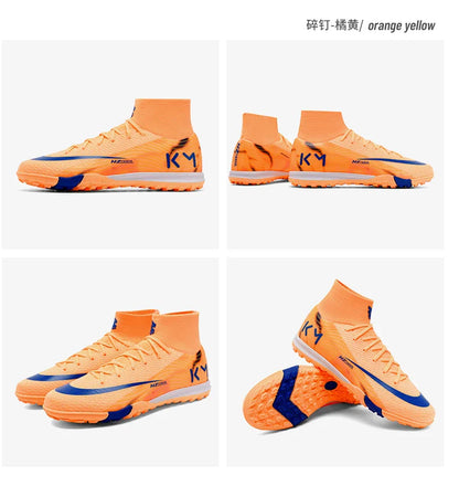 New Men Soccer Shoes Boys Cleats Adult Outdoor Breathable Football Boots Training Sport Long Spikes Non Slip Match Comfortable