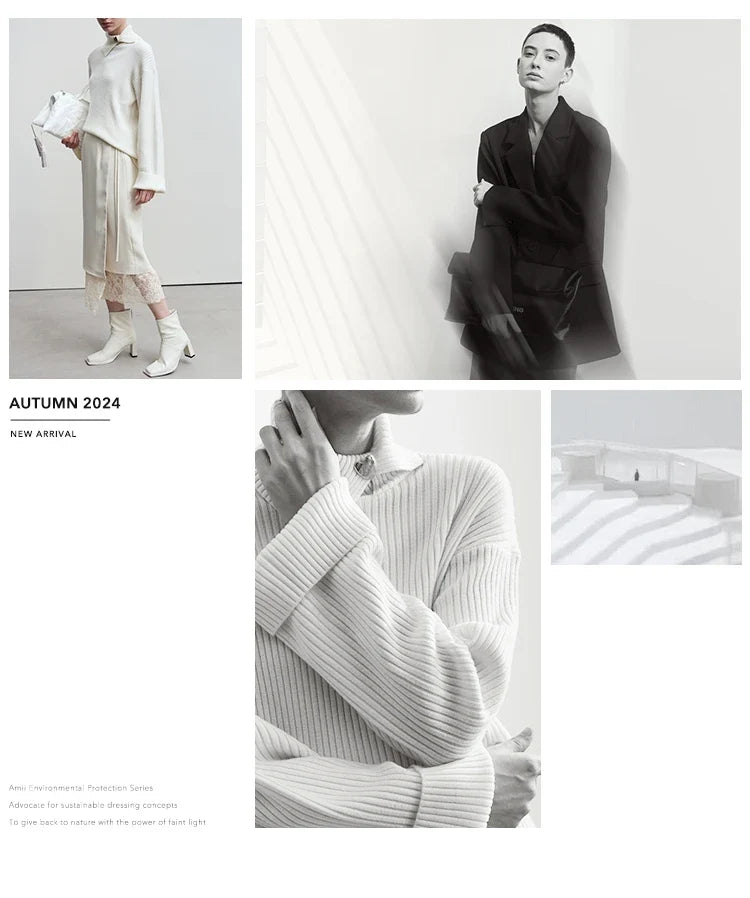 Minimalism Women's Blazers 2025 Autumn New Lapel Collar Shoulder Pad Fashion Slit Mid-length Basic Female Jackets 12443096