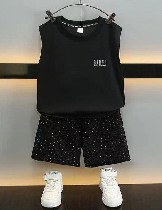 Junior Top and Bottom Set Outdoor Clothing Summer Suit for Boy Clothes Children Child Years Boy´s Children's T-shirt From 4 8 12