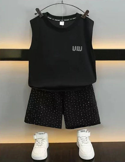 Junior Top and Bottom Set Outdoor Clothing Summer Suit for Boy Clothes Children Child Years Boy´s Children's T-shirt From 4 8 12