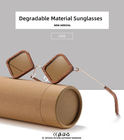 Wooden Aduit Sunglasses Brazilian rosewood Handmade Polarized Glasses Mirror Coating Lenses Eyewear With Gift Box 2105