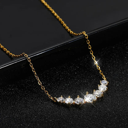 D VVS1 Moissanite Pendant Necklaces for Women Trendy Party Jewelry GRA Certified 925 Sliver Plated Yellow Gold Necklace
