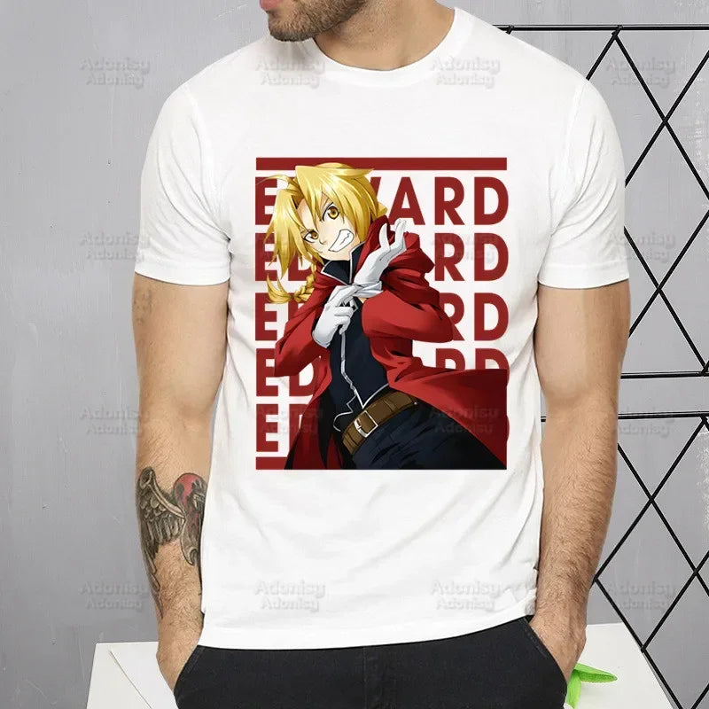 Fullmetal Alchemist T Shirt Harajuku Alphonse Elric TShirts Short Sleeve Fashion Casual Edward Elric T-Shirt Tops Tees