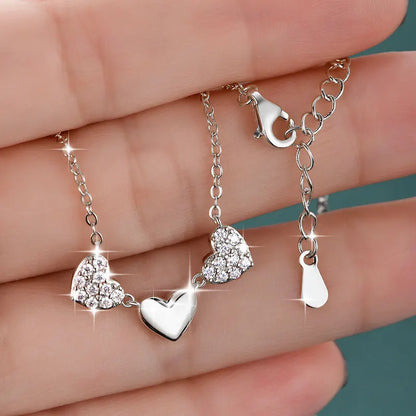 GRA Certified Full Round Moissanite Delicate Love Heart Pendant Necklace for Women 14K Gold Filled Fine Jewelry Gifts