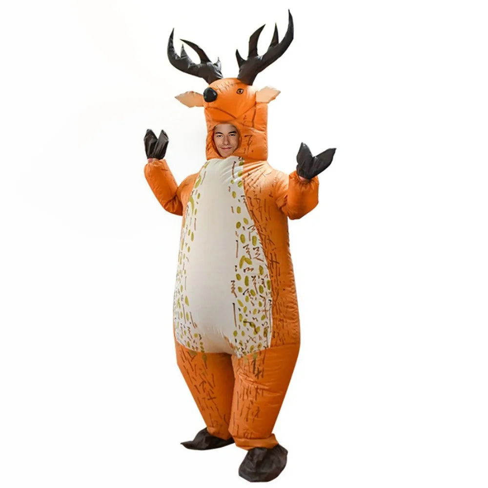 Christmas Funny Inflatable Costumes Gingerbread Man Santa Claus Elk Snowman Tree Penguin Adult Kid Halloween Carnival Party