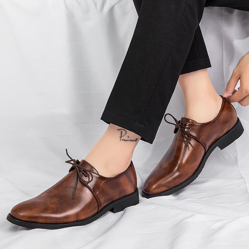 New Men's Solid-Color Belt Casual Shoe Are Comfortable And Classic Business Office Fair Dress Shoe Are Fashionable Wedding Shoes
