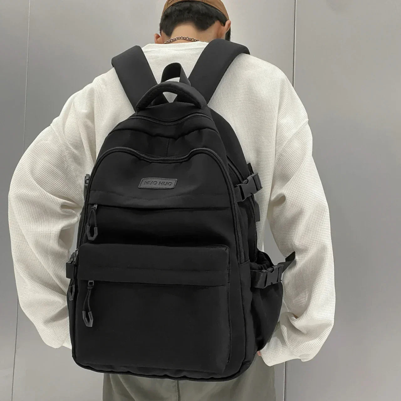 Multi-layer large capacity preppy couple travel backpack