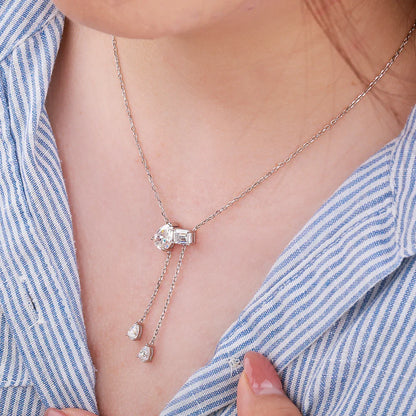 4cttw Emerald Pear Cut Moissanite Pendant Necklace for Women Sparkling Multi Stone Pendant S925 Silver Wedding Party Jewelry