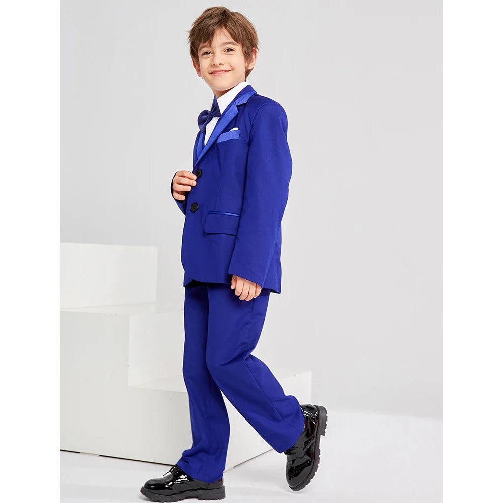 5Pcs Black Toddler Boys Suits Wedding Formal Children Suit Tuxedo Dress Party Ring bearer 3-12 Years Kids Gentlemen Suit