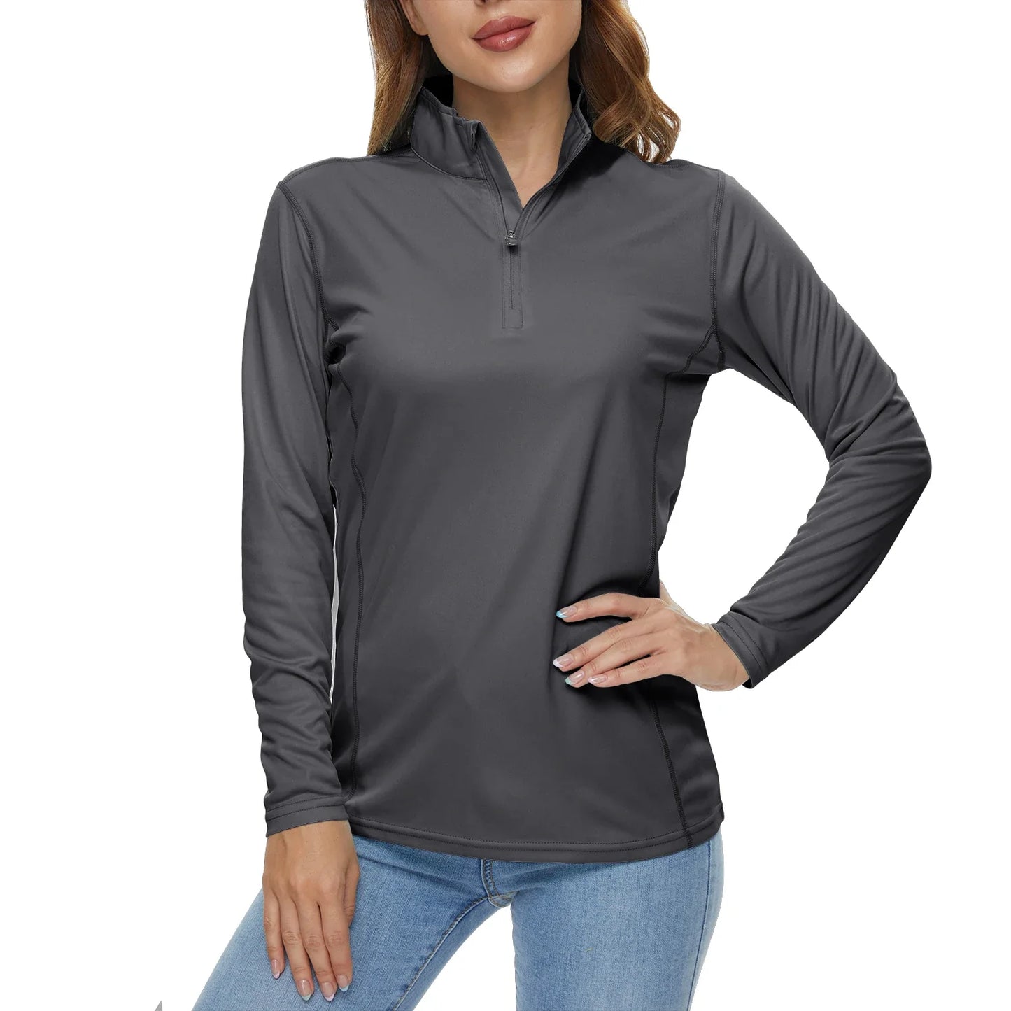UPF50+ Quick Dry Long Sleeve Performance T-Shirts Womens Sun Protection Running Hiking Fishing Tee Shirts Tops Outdoor
