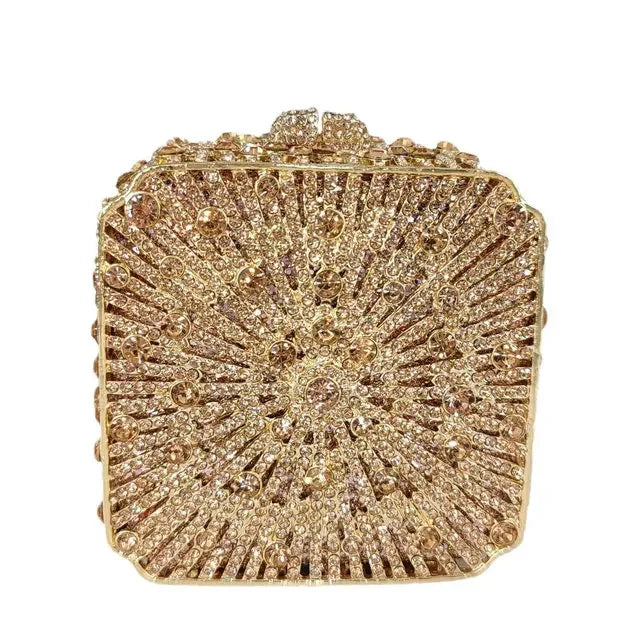 Crystal Women Evening Clutch Bag Wedding Bridal Minaudiere Box Rhinestone Handbags and Purses