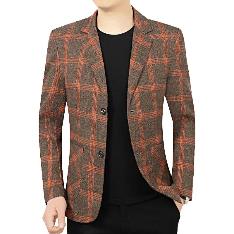 Brand Plaid Striped Business Blazers for Mens 2026 New Spring Autumn Fashion Casual Suit Jacket Men Interview Coat
