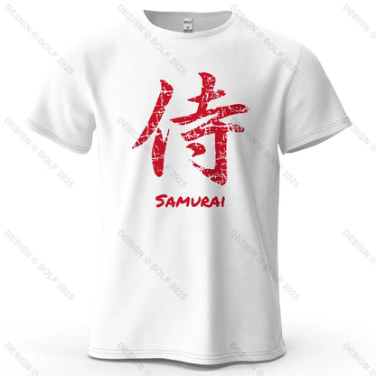 Samurai Character Printed Men's T-Shirt 100% Cotton Oversized Classic Asian Aesthetics Graphic Tees for Women Tees Streetwear