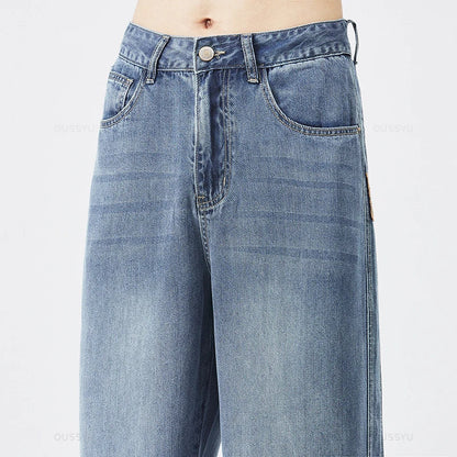 Spring Autumn High Quality Soft Lyocell Fabric Jeans Men Loose Wide Leg Pants Elastic Waist Casual Trousers Plus Size 28-40