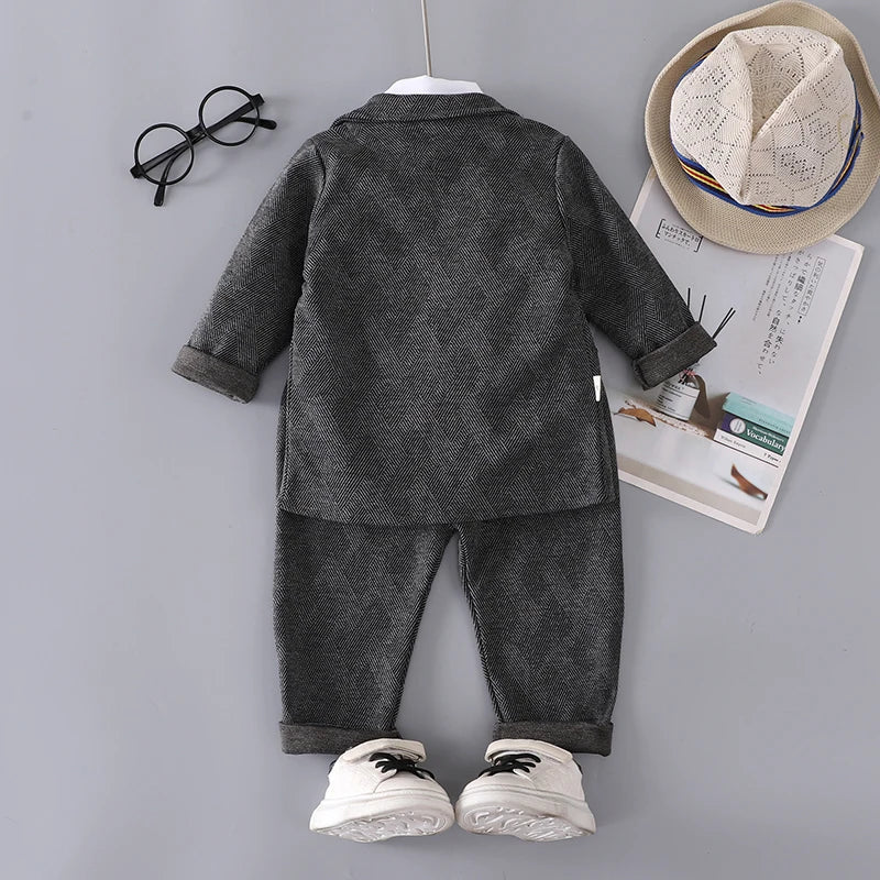 New Autumn Baby Boys Clothes Suit Children Coat Vest Shirt Pants 4Pcs/Set Kids Clothing Infant Outfits Toddler Casual Tracksuits