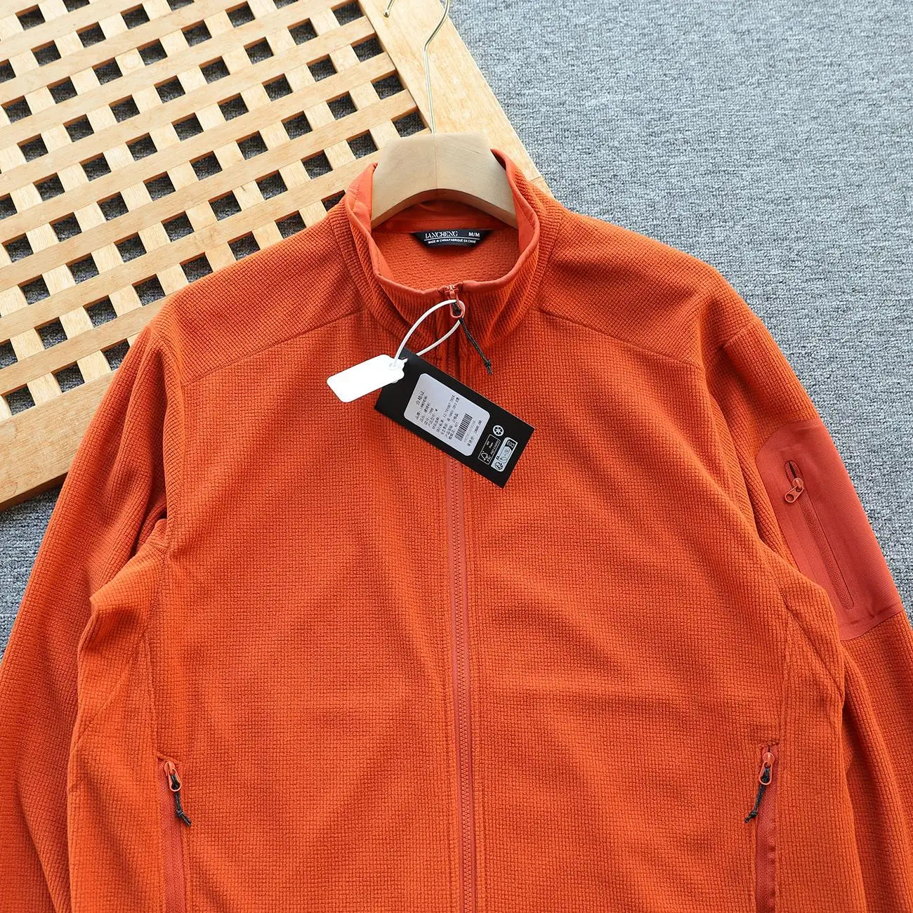 Outdoor Lightweight Fleece Sweatshirt Jacket Men's Zipper Closure Stand Collar Technical Fabric Comfortable Youth Fashion