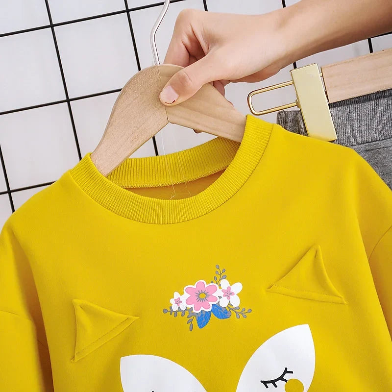 New Spring Autumn Baby Clothes Suit Kids Girls Clothing Children T-Shirt Pants 2Pcs/Set Toddler Casual Costume Infant Tracksuits