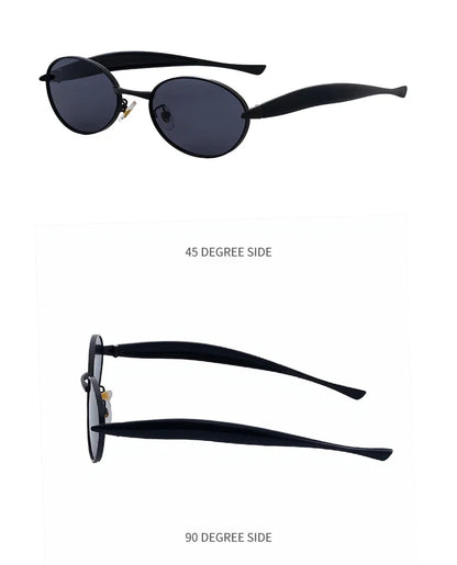 Sexy Small Oval Punk Sunglasses Women 2026 Luxury Vintage Steampunk Metal Frame Sun Glasses For Ladies Trendy Traveling Shades