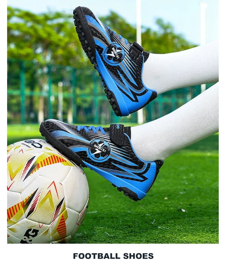 Kids Football Shoes Turf Soccer Cleats Non Slip Lightweight Training Sneakers Indoor Outdoor Futsal Boots Breathable Boys Girls