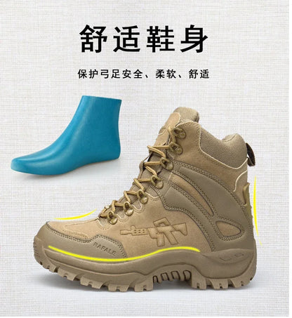 New Men Tactical Boots Army Breathable Desert High Quality Unisex Waterproof Male Hunting Boots Ankle Work Climbing Hiking Shoes