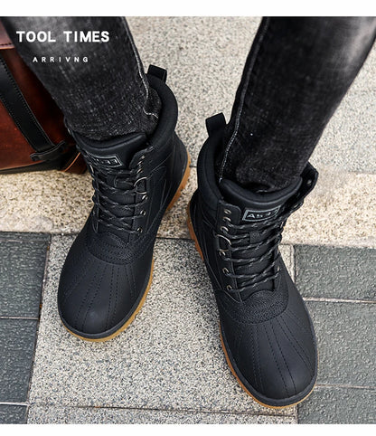 Plus Size 48 Outdoor Men Boots Winter Snow Boots for Men Training Work Boots Waterproof Slip-Resistant Keep Warm Winter Shoes