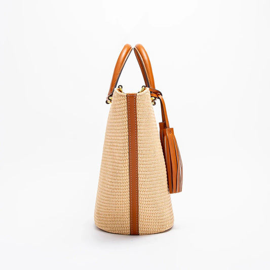 Women's Handbag 2026 Summer New Apricot Large Capacity Tote Bag Shoulder Strap Dual-Purpose Travel Vacation Beach Bag