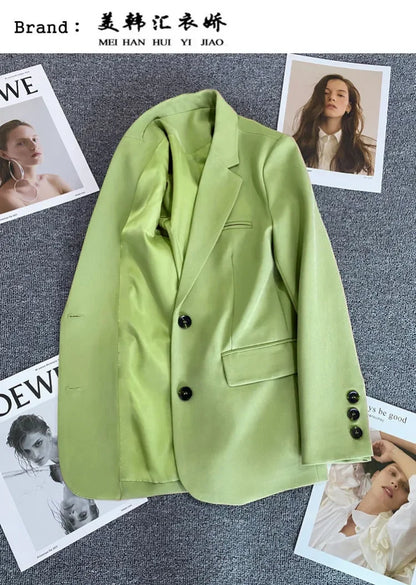 Elegant Office Lady Blazers for Women 2025 Fashion Long Sleeve Single Button Blazer Coats Female Top Suit Jackets Outerwears
