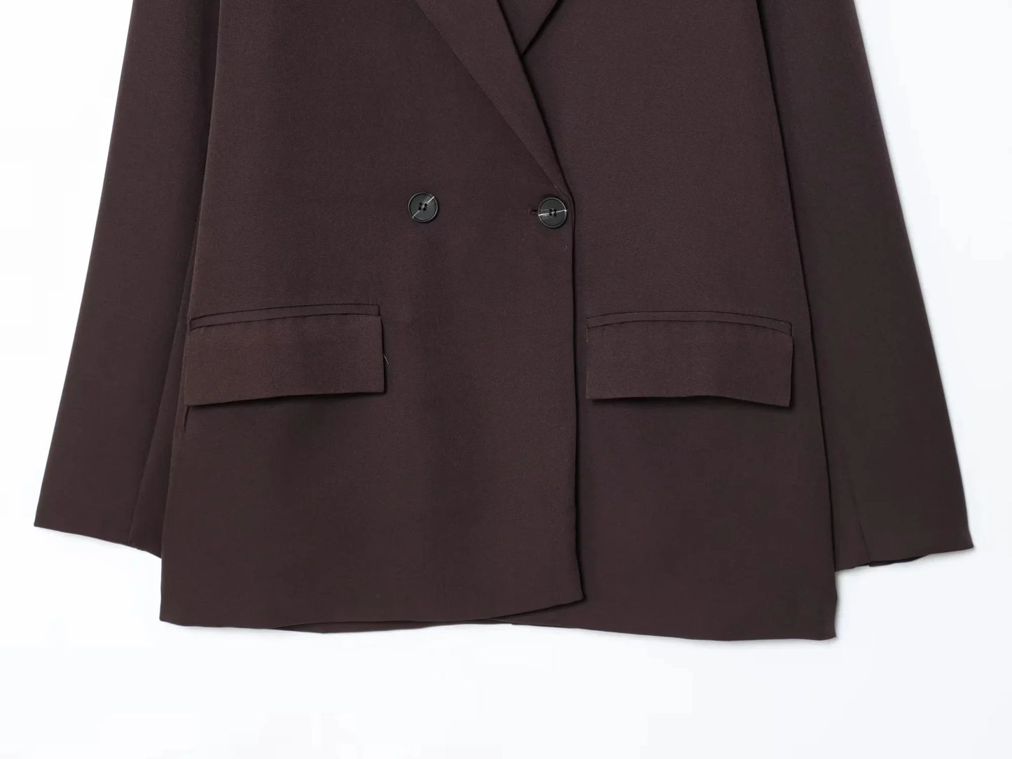 Fall Elegant Lady Commute Blazer Lapel Double-breasted Blazer Coat 2025 Spring Autumn Fashion Minimalist Office Women Blazer