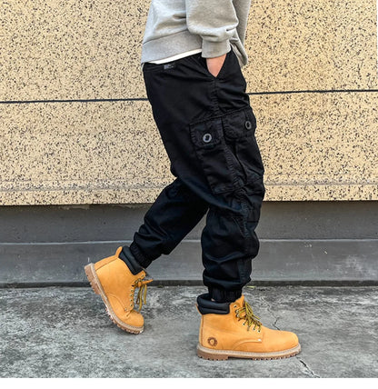 Korean Streetwear Tactical Cargo Pants Japanese Harajuku Casual Plus Size Harem Joggers Men Clothing Multi-Pocket Trousers Male