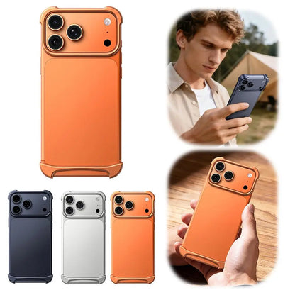 Luxury Aviation Aluminum Metal Case for iPhone 17 pro & pro Max Frameless Minimalist Borderless Bumper Cover