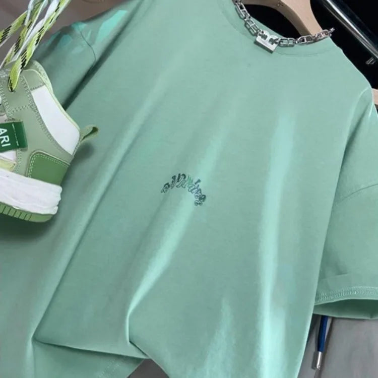 New Boys' Short Sleeve T-Shirt 100% Cotton Summer Loose Fit Kids Large Size Handsome Trendy Tops