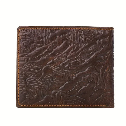 Men's Vintage Genuine Leather Wallet 3D Printed Tiger Wallet Card Holder