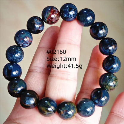 Natural Blue Pietersite Bracelet Women Men Beads Round Beads Chatoyant Cat Eye Fire Pietersite Namibia AAAAAA