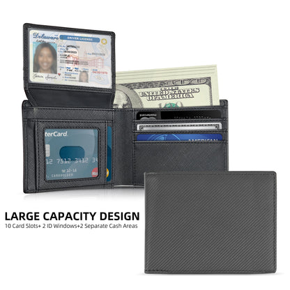 Men's slim wallet credit card ID holder casual men's leather short multi-card wallet business men's wallet
