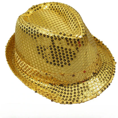 British Top Jazz Hat Bucket Hat Men Women Stage Performance Sequin Hat Shining Christmas Fedoras Party Parent  Hat Hollween
